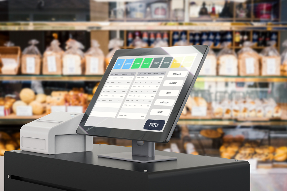 Modern POS System in Supermarket